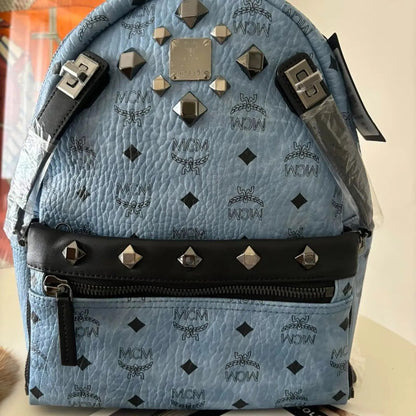 MCM絕版兩用款後背包 小號 藍色