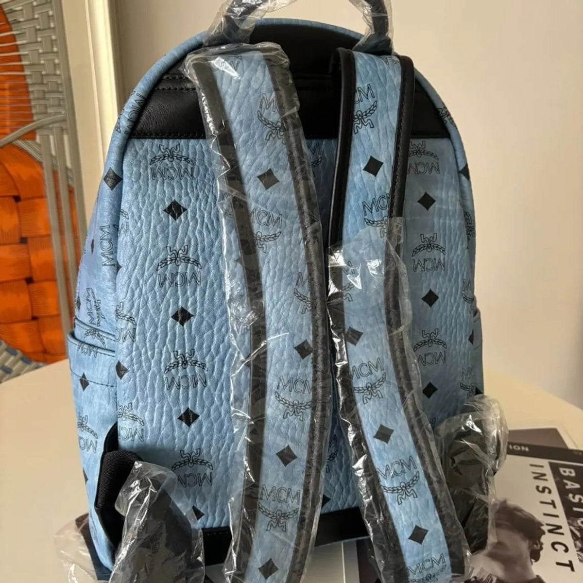 MCM絕版兩用款後背包 小號 藍色