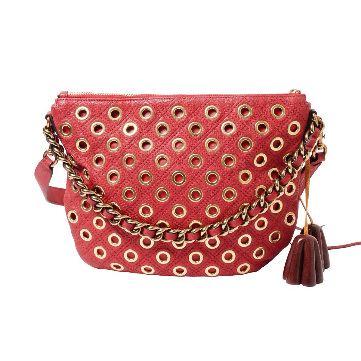 Marc Jacobs Quilted Eyelets Small Nomad Hobo 紅色手袋