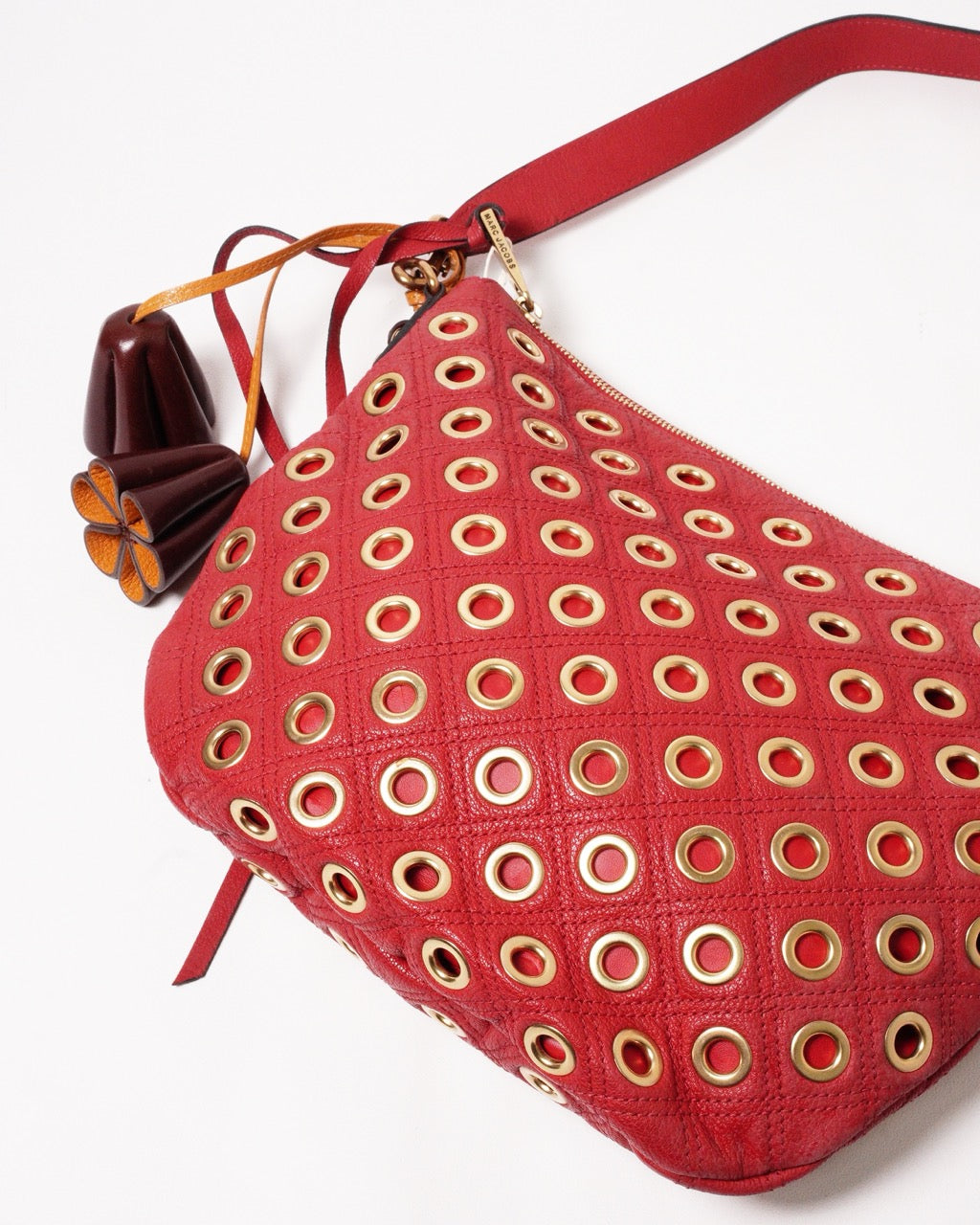 Marc Jacobs Quilted Eyelets Small Nomad Hobo 紅色手袋