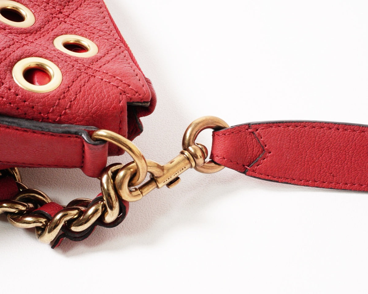 Marc Jacobs Quilted Eyelets Small Nomad Hobo 紅色手袋