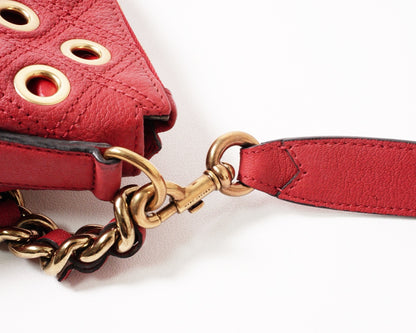 Marc Jacobs Quilted Eyelets Small Nomad Hobo 紅色手袋