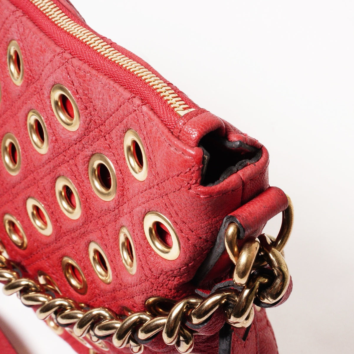 Marc Jacobs Quilted Eyelets Small Nomad Hobo 紅色手袋