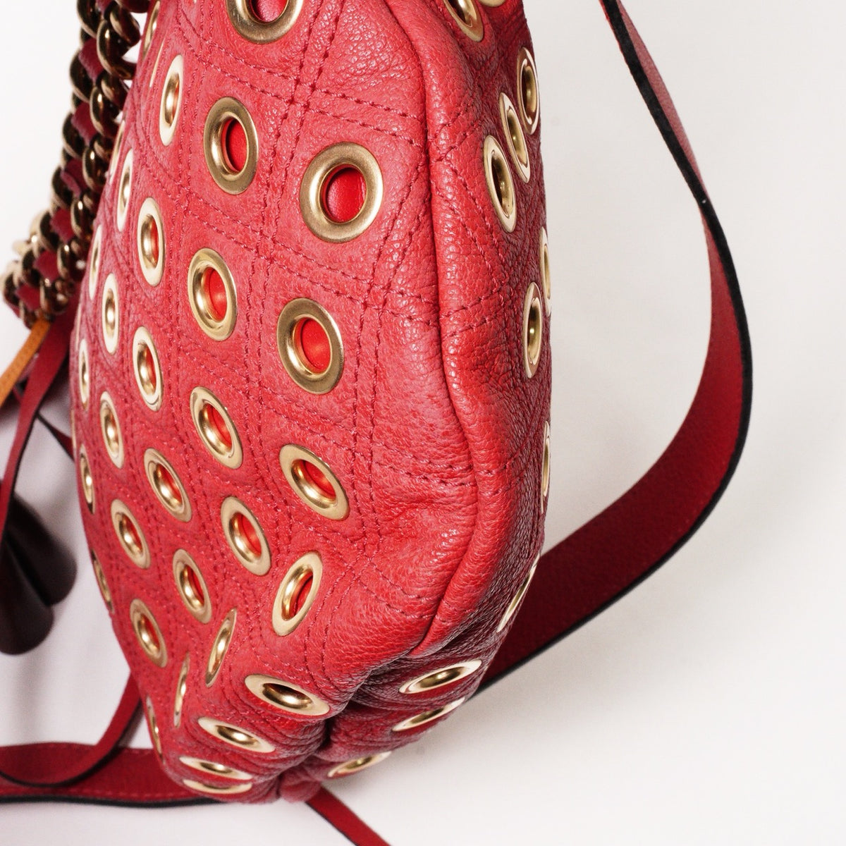 Marc Jacobs Quilted Eyelets Small Nomad Hobo 紅色手袋