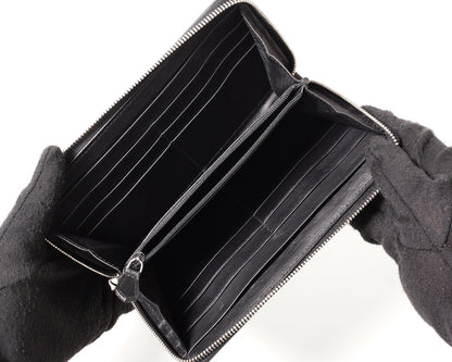 Alexander McQueen Black Patent LeatherZip 長夾錢包