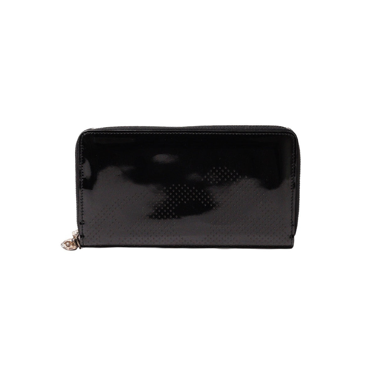 Alexander McQueen Black Patent LeatherZip 長夾錢包