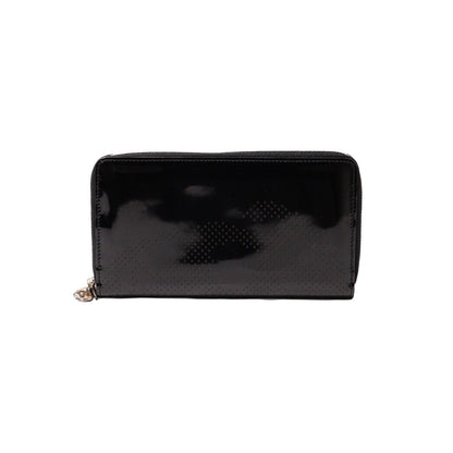 Alexander McQueen Black Patent LeatherZip 長夾錢包