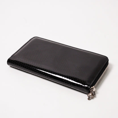 Alexander McQueen Black Patent LeatherZip 長夾錢包