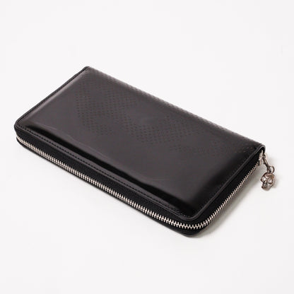 Alexander McQueen Black Patent LeatherZip 長夾錢包