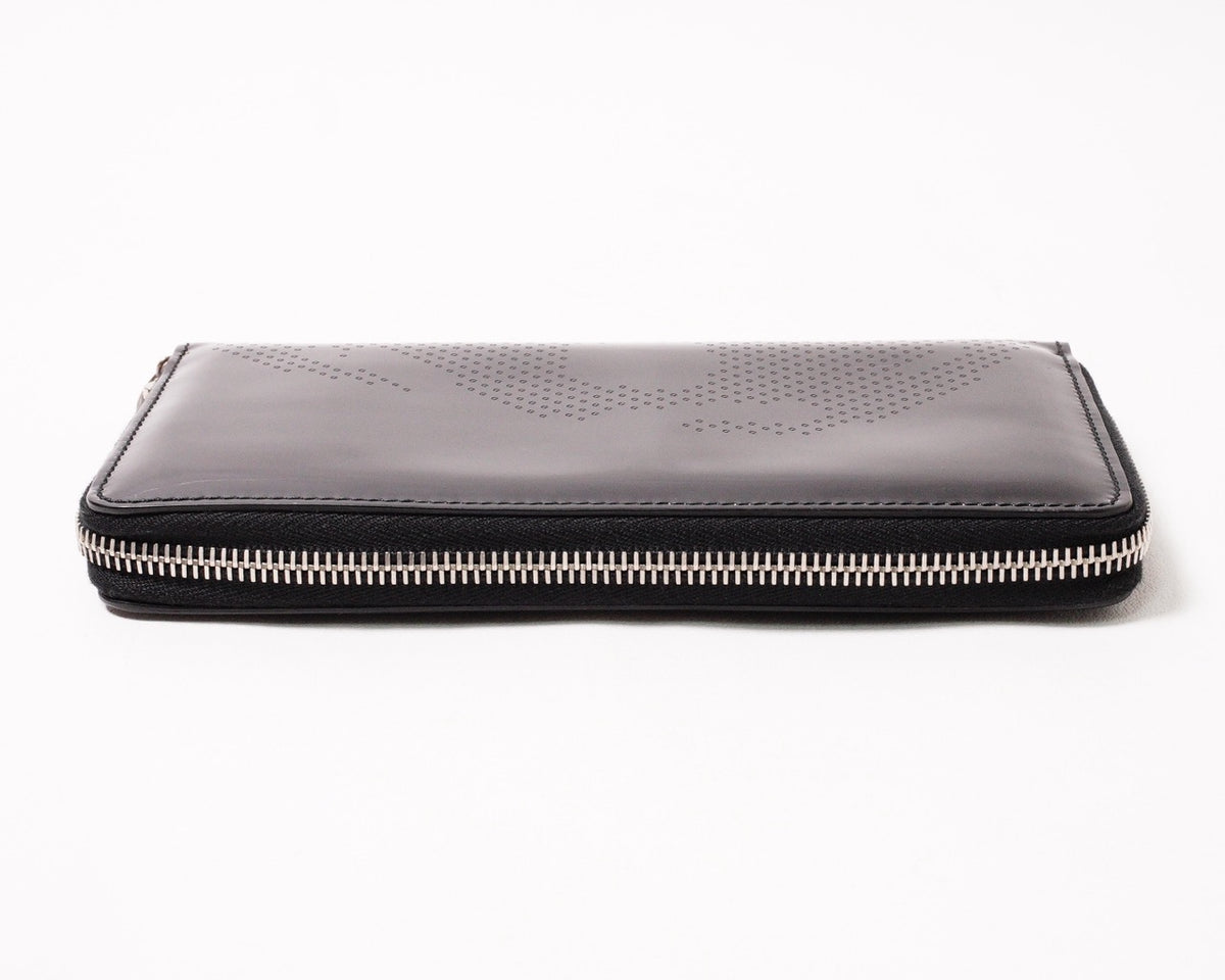 Alexander McQueen Black Patent LeatherZip 長夾錢包