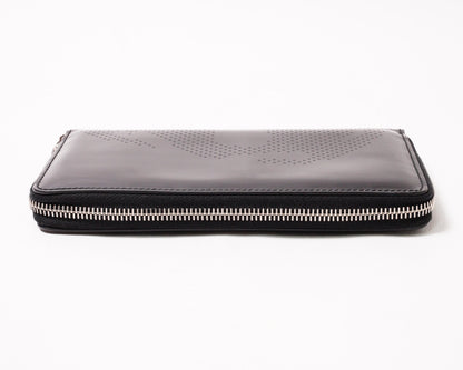 Alexander McQueen Black Patent LeatherZip 長夾錢包