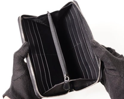 Alexander McQueen Black Patent LeatherZip 長夾錢包