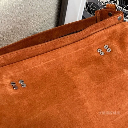 Proenza Schouler PS1 中號經典麂皮包 橘棕色