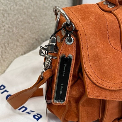 Proenza Schouler PS1 中號經典麂皮包 橘棕色