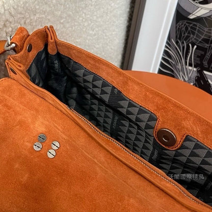 Proenza Schouler PS1 中號經典麂皮包 橘棕色
