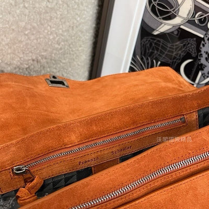 Proenza Schouler PS1 中號經典麂皮包 橘棕色