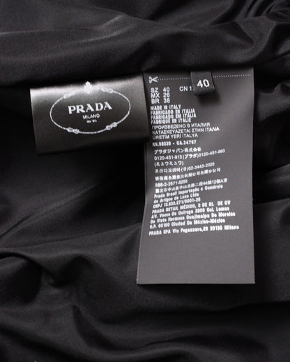 Prada 復古千鳥格紋連帽外套 藍黑色