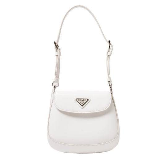 Prada Cleo 白色亮面牛皮翻蓋包