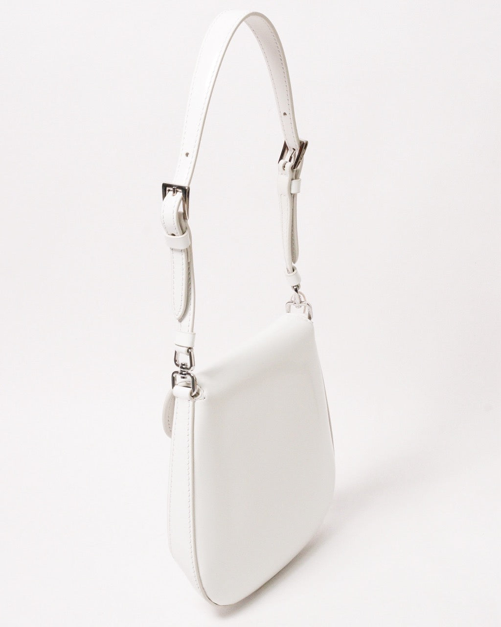 Prada Cleo 白色亮面牛皮翻蓋包