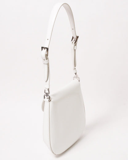 Prada Cleo 白色亮面牛皮翻蓋包