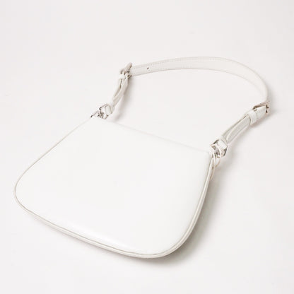 Prada Cleo 白色亮面牛皮翻蓋包