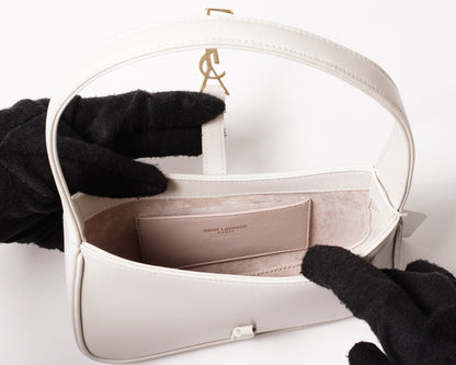 YSL Le 5 A 7 白色滑面皮革流浪包