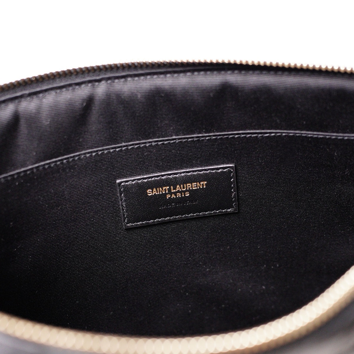SAINT LAURENT YSL 黑色鱷魚壓紋皮革手拿包