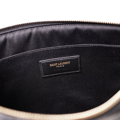 SAINT LAURENT YSL 黑色鱷魚壓紋皮革手拿包